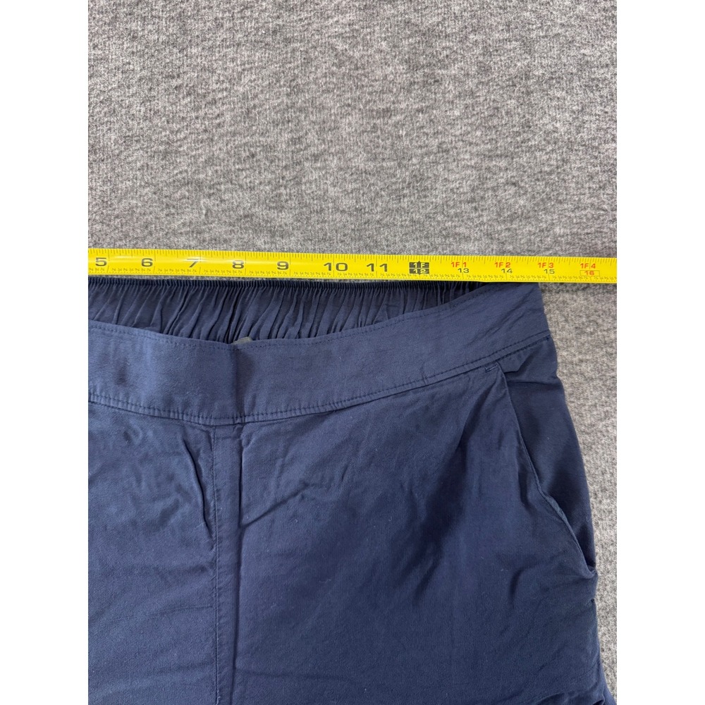 LOFT Womens Navy Blue Eyelet Hem Wide Leg Crop Pants Size M Viscose Pull On - Picture 4 of 9